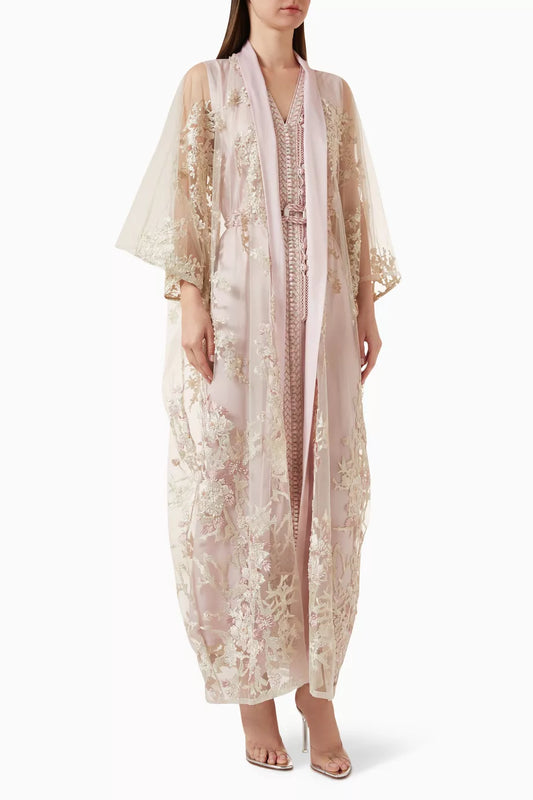 Morrocan Embroidered Cape Kaftan Set