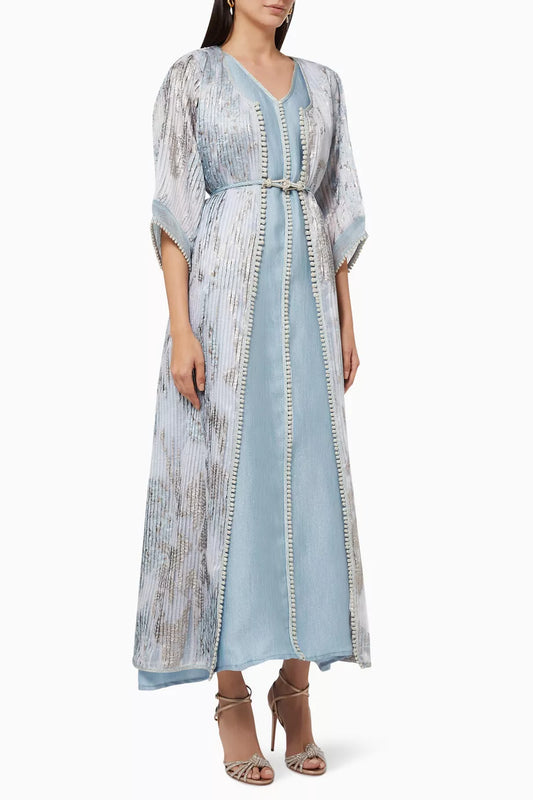 Floral Kaftan & Inner Dress Set