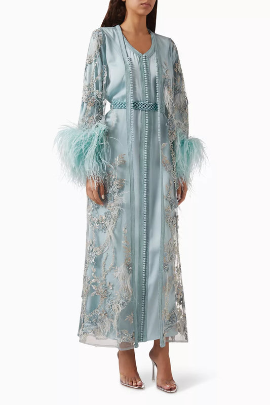 Moroccan Embroidered Kaftan & Dress Set