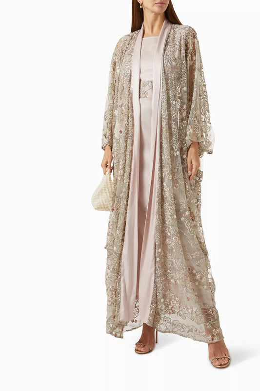 Morrocan Embroidered Cape Kaftan Set