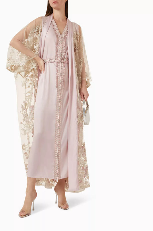 Morrocan Embroidered Cape Kaftan Set