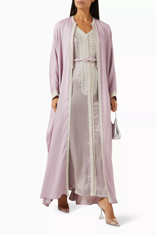 Moroccan Embroidered Cape Kaftan Set